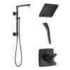 KSH-T17064-62283-BL Ashlyn Square Emerge Shower Faucet Kit, Matte Black