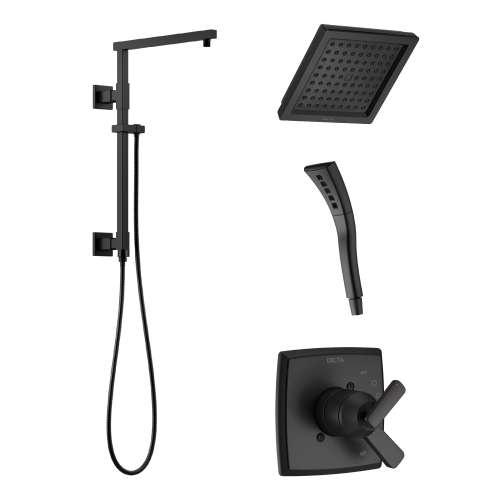 KSH-T17064-62283-BL Ashlyn Square Emerge Shower Faucet Kit, Matte Black
