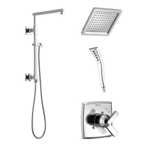 KSH-T17064-62283-PC Ashlyn Square Emerge Shower Faucet Kit, Polished Chrome