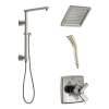 KSH-T17064-62283-SS Ashlyn Square Emerge Shower Faucet Kit, Brushed Stainless