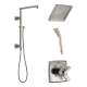 KSH-T17064-62283-SS Ashlyn Square Emerge Shower Faucet Kit, Brushed Stainless