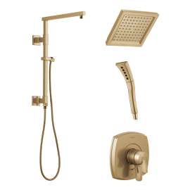 KSH-T17076-62283-CZ Stryke Square Emerge Shower Faucet Kit, Champagne Bronze
