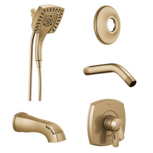 KST-T17076-58474-CZ Stryke Square In2ition Tub/Shower Faucet Kit, Champagne Bronze