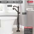 Cassidy Single Handle Floor Mount Tub Filler Trim with Hand Shower Less Handle in Venetian Bronze