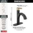 15749LF-GZPD Nicoli 6.81-in x 6.06-in x 8.75-in Single Handle Pull-Down Bathroom Faucet, Matte Black and Champagne Bronze
