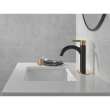 15749LF-GZ Nicoli 7.50-in x 6.00-in x 9.06-in Single Handle Bathroom Faucet, Matte Black and Champagne Bronze