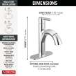 15749LF-PD Nicoli 6.81-in x 6.06-in x 8.75-in Single Handle Pull-Down Bathroom Faucet, Chrome
