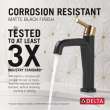 15849LF-GZ Nicoli 7.94-in x 6.00-in x 9.06-in Single Handle Bathroom Faucet, Matte Black and Champagne Bronze