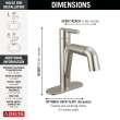15849LF-SSPD Nicoli 7.31-in x 6.06-in x 8.63-in Single Handle Pull-Down Bathroom Faucet, Stainless