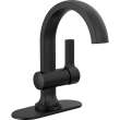 15855LF-BL Albion 6.50-in x 6.06-in x 8.00-in Single Handle Bathroom Faucet, Matte Black