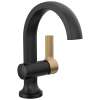 15855LF-GZ Albion 6.50-in x 6.06-in x 8.00-in Single Handle Bathroom Faucet, Matte Black and Champagne Bronze