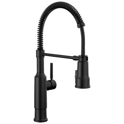 18804Z-BL-DST Theodora 11.94-in x 10.75-in x 20.25-in Single-Handle Pull-Down Spring Kitchen Faucet, Matte Black
