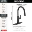 19867LF-BL Nicoli 11.06-in x 10.75-in x 17.06-in Single-Handle Pull-Down Kitchen Faucet, Matte Black