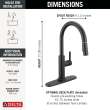19867LF-GZ Nicoli 11.06-in x 10.75-in x 17.06-in Single-Handle Pull-Down Kitchen Faucet, Matte Black and Champagne Bronze