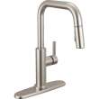 19868LF-SS Nicoli 11.06-in x 10.75-in x 15.75-in Single-Handle Pull-Down Kitchen Faucet, Stainless