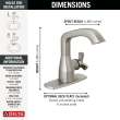 5766-SS-PR-MPU-DST Stryke 6.56-in x 6.00-in x 6.88-in Single Handle Bathroom Faucet, Lumicoat Stainless