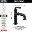 584-BL-DST Broderick 7.13-in x 2.00-in x 7.56-in Single Handle Bathroom Faucet, Matte Black