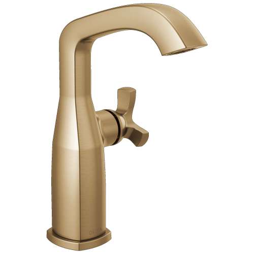 6766-CZ-PR-DST Stryke 6.63-in x 4.31-in x 8.94-in Single Handle Mid-Height Bathroom Faucet, Lumicoat Champagne Bronze