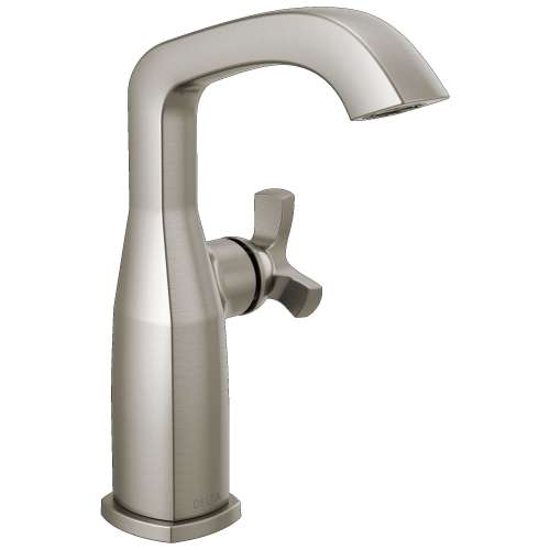 6766-SS-PR-DST Stryke 6.63-in x 4.31-in x 8.94-in Single Handle Mid-Height Bathroom Faucet, Lumicoat Stainless
