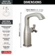 6766-SS-PR-DST Stryke 6.63-in x 4.31-in x 8.94-in Single Handle Mid-Height Bathroom Faucet, Lumicoat Stainless