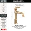684-CZ-PR-DST Broderick 7.13-in x 2.00-in x 9.06-in Single Handle Bathroom Faucet, Lumicoat Champagne Bronze