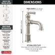 684-SS-PR-DST Broderick 7.13-in x 2.00-in x 9.06-in Single Handle Bathroom Faucet, Lumicoat Stainless