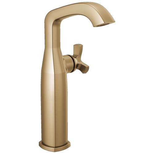 7766-CZ-PR-DST Stryke 6.56-in x 4.38-in x 11.19-in Single Handle Vessel Bathroom Faucet, Lumicoat Champagne Bronze