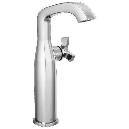 7766-PR-DST Stryke 6.56-in x 4.38-in x 11.19-in Single Handle Vessel Bathroom Faucet, Lumicoat Chrome