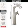 7766-SS-PR-DST Stryke 6.56-in x 4.38-in x 11.19-in Single Handle Vessel Bathroom Faucet, Lumicoat Stainless