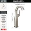 777-SS-PR-DST Stryke 6.44-in x 4.38-in x 11.75-in Single Handle Vessel Bathroom Faucet, Lumicoat Stainless