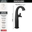 7776-BL-DST Stryke 6.44-in x 4.38-in x 11.75-in Single Handle Vessel Bathroom Faucet, Matte Black