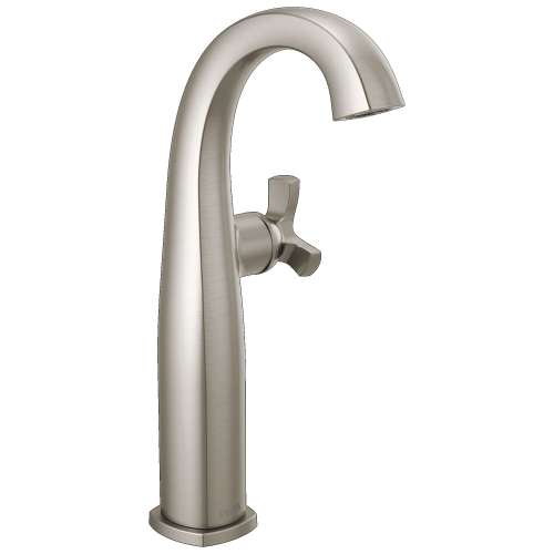 7776-SS-PR-DST Stryke 6.44-in x 4.38-in x 11.75-in Single Handle Vessel Bathroom Faucet, Lumicoat Stainless