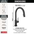 9159TLV-BL-DST Trinsic 11.38-in x 4.19-in x 16.19-in VoiceIQ Kitchen Faucet with Touch2O with Touchless Technology, Matte Black