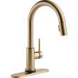 9159TLV-CZ-DST Trinsic 11.38-in x 4.19-in x 16.19-in VoiceIQ Kitchen Faucet with Touch2O with Touchless Technology, Champagne Bronze