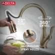 9178-CZ-DST Leland 11.47-in x 10.44-in x 14.88-in Single-Handle Pull-Down Kitchen Faucet with Shieldspray Technology, Champagne Bronze