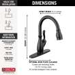 9178TL-BL-DST Leland 11.63-in x 10.75-in x 15.38-in Touch2O Kitchen Faucet with Touchless Technology, Matte Black