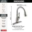 9178TLV-SP-DST Leland 11.63-in x 10.75-in x 15.38-in VoiceIQ Kitchen Faucet with Touch2O with Touchless Technology, Spotshield Stainless