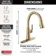 9179-CZ-DST Coranto 1.25-in x 10.75-in x 15.88-in Single-Handle Pull-Down Kitchen Faucet, Champagne Bronze