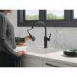 9184-BL-DST Renaldi 11.56-in x 2.81-in x 16.56-in Single-Handle Pull-Down Kitchen Faucet, Matte Black