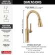 9184-CZ-PR-DST Renaldi 11.56-in x 2.81-in x 16.56-in Single-Handle Pull-Down Kitchen Faucet, Lumicoat Champagne Bronze