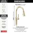 9184-PN-PR-DST Renaldi 11.56-in x 2.81-in x 16.56-in Single-Handle Pull-Down Kitchen Faucet, Lumicoat Polished Nickel