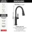 9184TL-BL-DST Renaldi 11.56-in x 2.81-in x 17.00-in Touch2O Kitchen Faucet with Touchless Technology, Matte Black