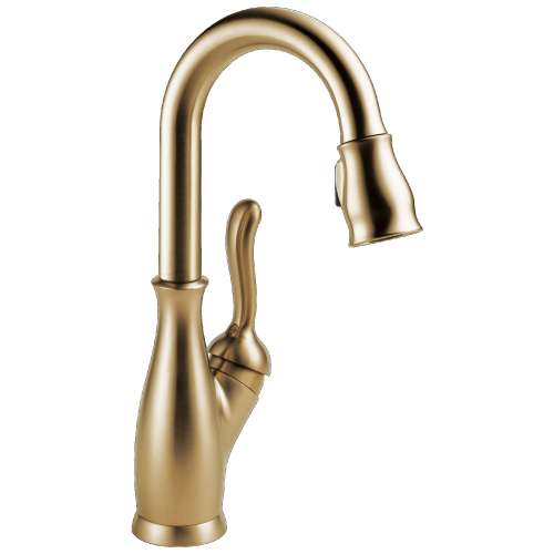 9678-CZ-DST Leland 8.25-in x 4.38-in x 14.50-in Single-Handle Pull-Down Bar and Prep Faucet, Champagne Bronze