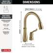 978-CZ-DST Leland 10.41-in x 10.50-in x 14.25-in Single-Handle Pull-Down Kitchen Faucet, Champagne Bronze