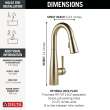 9913-CZ-DST Essa 1.25-in x 11.00-in x 14.50-in Single-Handle Pull-Down Bar and Prep Faucet, Champagne Bronze