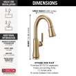 9979-CZ-DST Coranto 1.25-in x 10.75-in x 14.38-in Single-Handle Pull-Down Bar and Prep Faucet, Champagne Bronze
