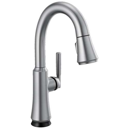 9979TL-AR-DST Coranto 9.06-in x 4.63-in x 14.38-in Touch2O Bar and Prep Faucet with Touchless Technology, Arctic Stainless