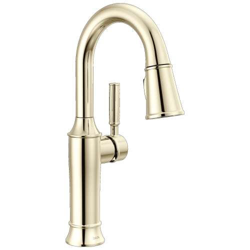 9984-PN-PR-DST Renaldi 8.81-in x 2.81-in x 14.44-in Single-Handle Pull-Down Bar and Prep Faucet, Lumicoat Polished Nickel