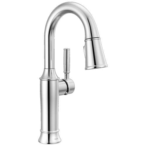 9984-PR-DST Renaldi 8.81-in x 2.81-in x 14.44-in Single-Handle Pull-Down Bar and Prep Faucet, Lumicoat Chrome