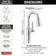 9984-PR-DST Renaldi 8.81-in x 2.81-in x 14.44-in Single-Handle Pull-Down Bar and Prep Faucet, Lumicoat Chrome